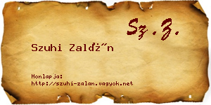 Szuhi Zalán névjegykártya